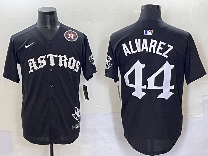 Men 2025 Houston Astros #44 Alvarez Black Seven generations Joint Name Nike MLB Jersey style 11